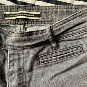 Anthropologie Daughters of the Liberation Y2K low-rise flared grey jeans sz 2